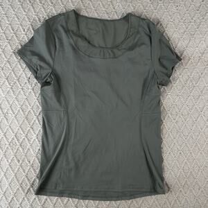 Gottex Active Women’s Top M Green Short Sleeve Stretch Athletic Workout Shirt
